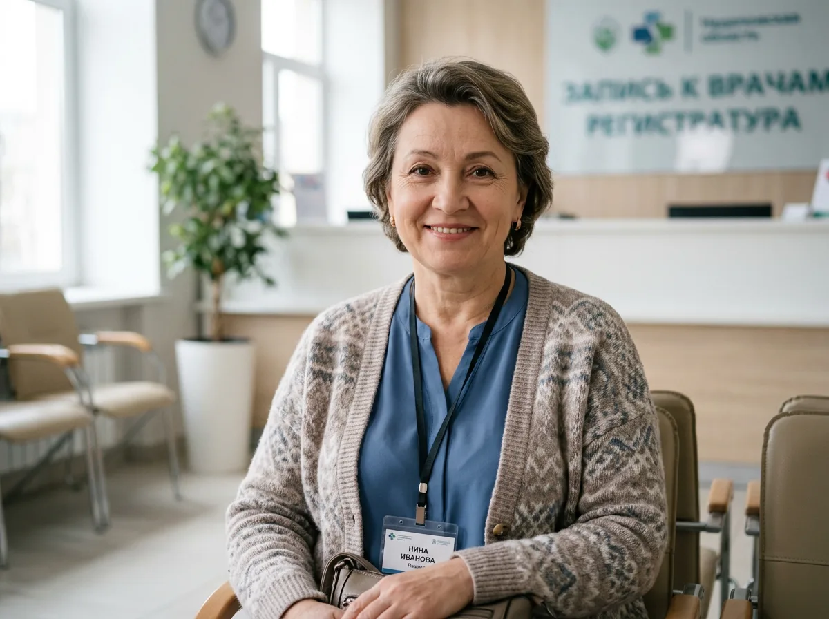 Аватар пациентки Нины И., женщина 52 года, доброжелательный вид